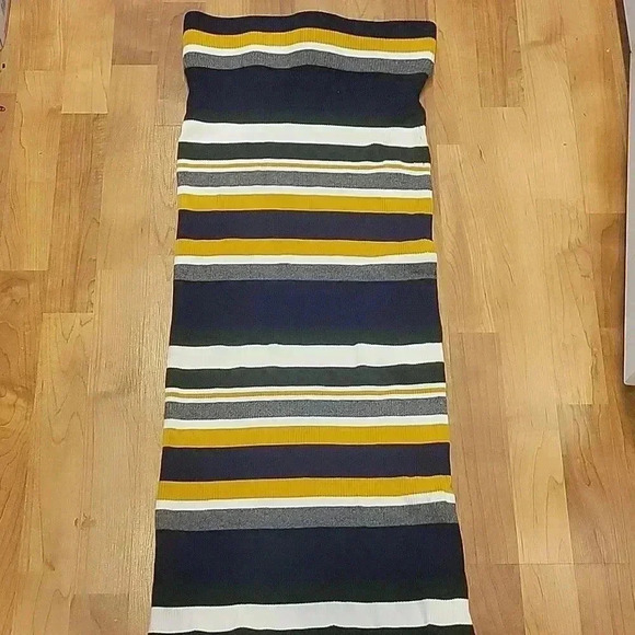 Callahan Tube Dress Knit Strapless Multicolor Striped Midi L - Picture 4 of 9